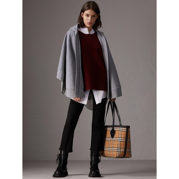 Burberry Jackets & Blazers - NWT Burberry Embroidered Jersey Hoodie Cape Poncho